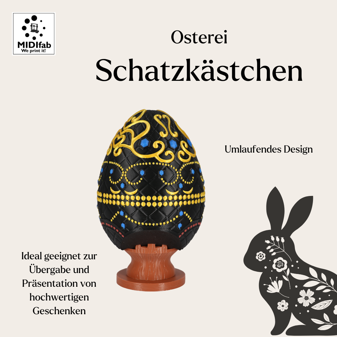 Osterei Schatzkästchen seitliche Designansicht