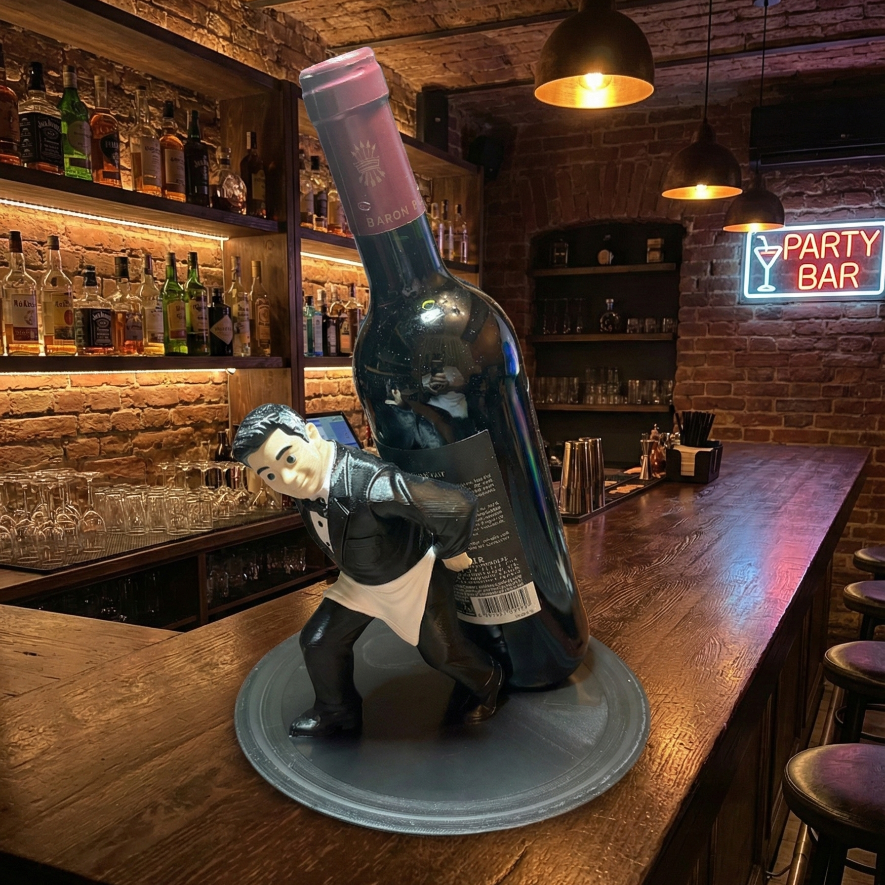 ButlerGrip - Der Weinflaschenhalter mit deinem Kopf!