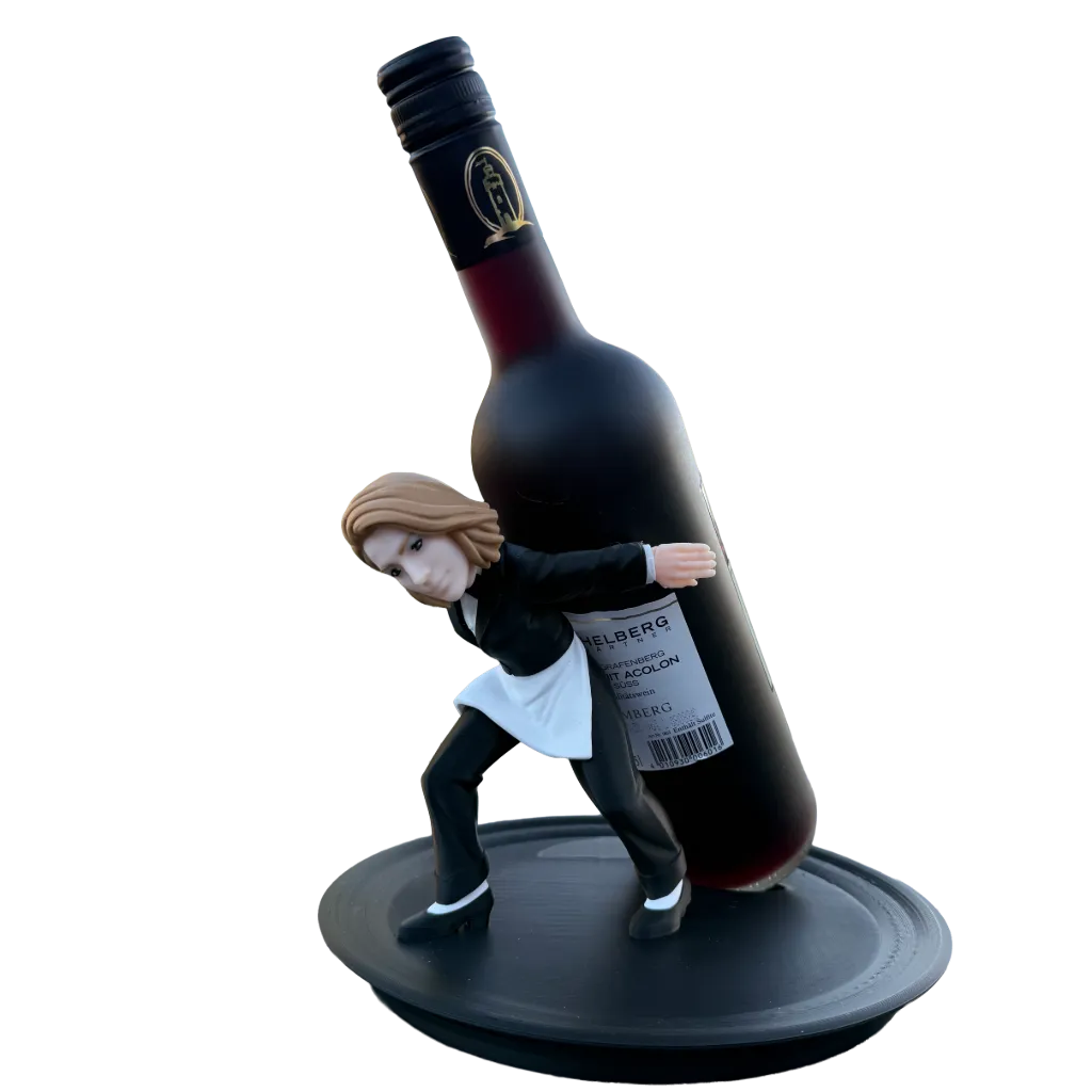LadyGrip – Der elegante Weinflaschenhalter mit Deinem 3D-Kopf | Personalisiertes Fotogeschenk