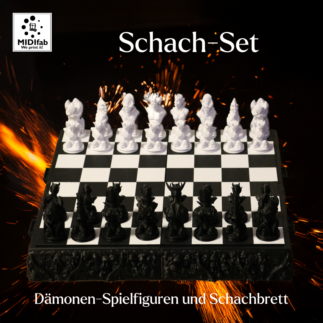 Demonisch Schaakspel - Schaakmannen van de Duisternis met Versierd Hellebord