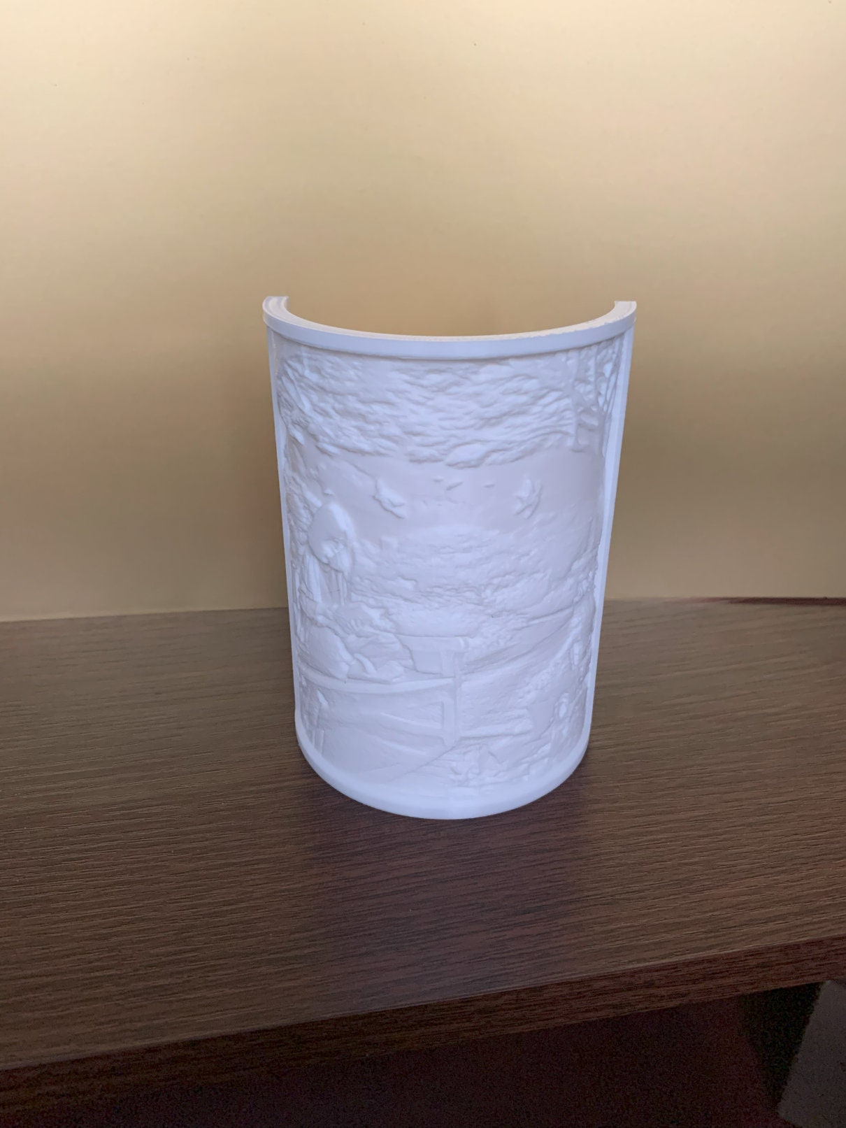 Lithophan Bild Rund zum Aufstellen mit Beleuchtung
