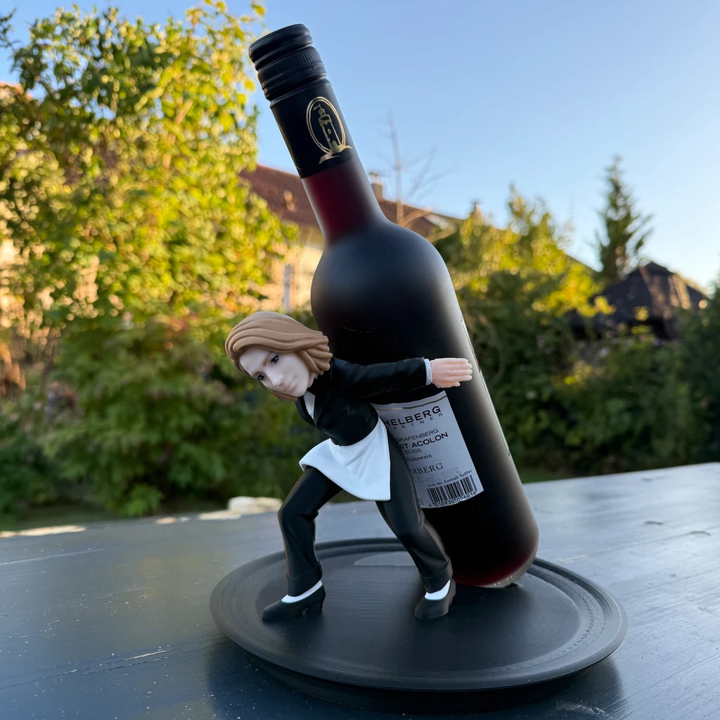 LadyGrip – Der elegante Weinflaschenhalter mit Deinem 3D-Kopf | Personalisiertes Fotogeschenk
