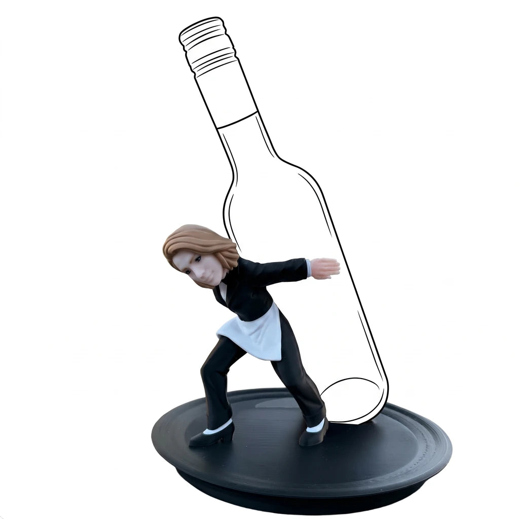 LadyGrip – Der elegante Weinflaschenhalter mit Deinem 3D-Kopf | Personalisiertes Fotogeschenk